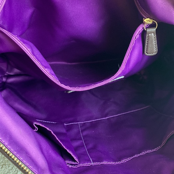 Coach Limited Edition Brown Quilted Nylon Bag w/ Purple Lining; w/ Dust Cover - Picture 6 of 10